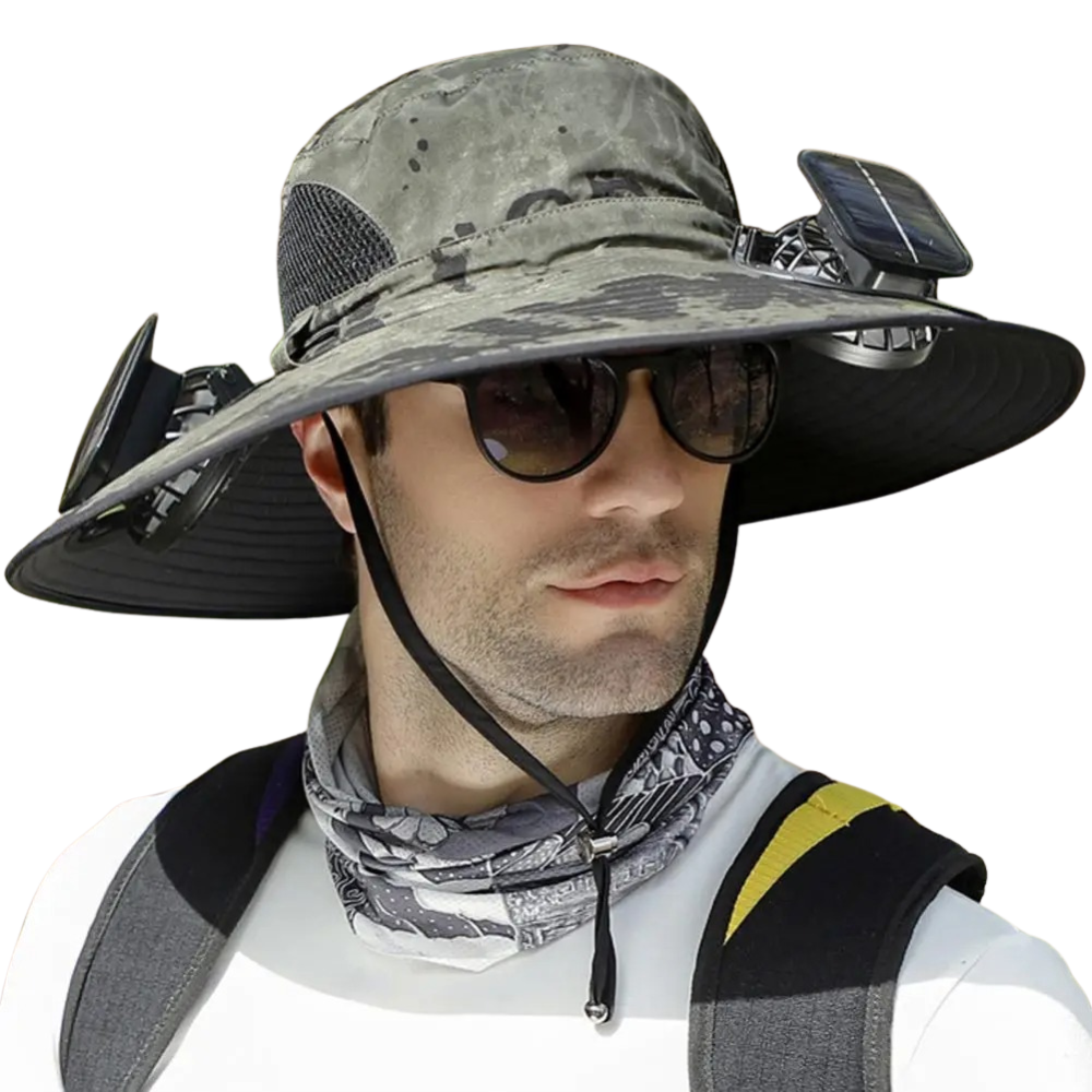 Dual-Fan Solar Cooling Hat